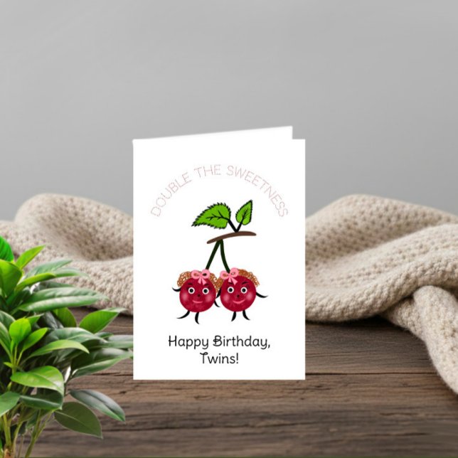 Tvilling körsbärs flickor kort (Skapare uppladdad)