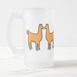 Tvilling- Llamas Frostat Ölglas