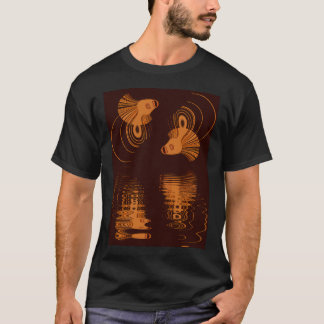tvilling lysorange guldfiskar med krusningar och v t shirt