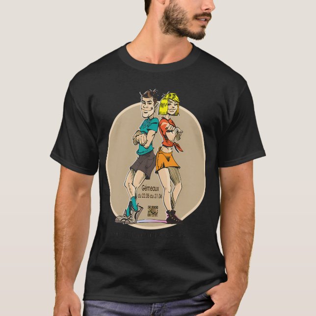 Tvilling man horoskop t shirt (Framsida)