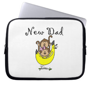 Tvilling- nya pappagåvor för pojke och för flicka laptop sleeve