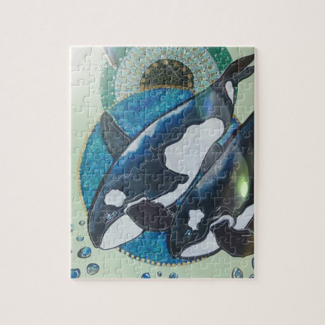 Tvilling- orcas pussel (Vertikal)