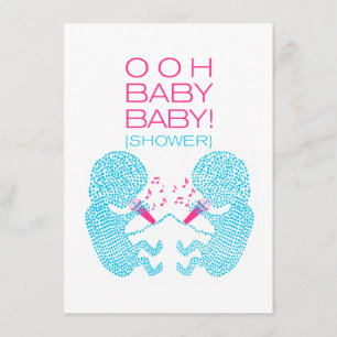 Tvilling- pojkar för twillingarbaby showerinbjudan inbjudningar