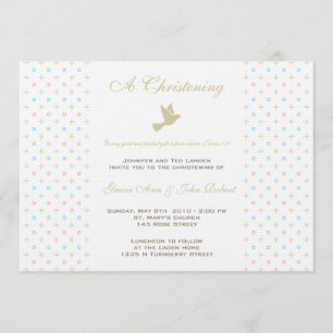 Tvilling- pojke- och flickaChristeninginbjudan Inbjudningar