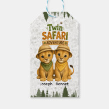 Tvilling Safari Äventyr Pojkar Födelsedagsfest Tac