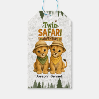 Tvilling Safari Äventyr Pojkar Födelsedagsfest Tac Presentetikett