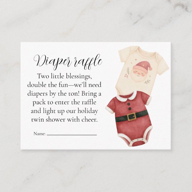 Tvilling Santa-barn Blöja-Lottkort Tilläggskort (Framsida)