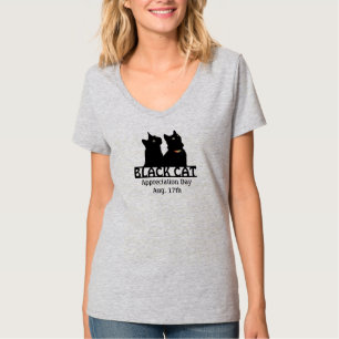 Tvilling- skjorta för svarta kattergillandedag t shirt
