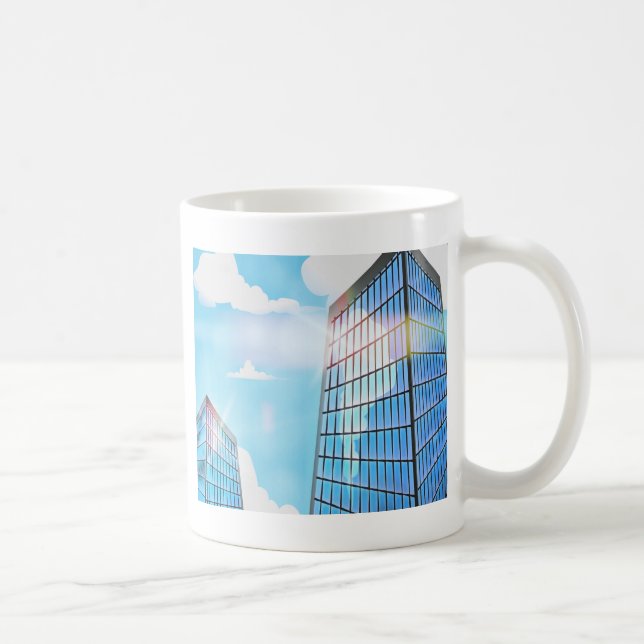 Tvilling skyskrapor kaffemugg (Höger)