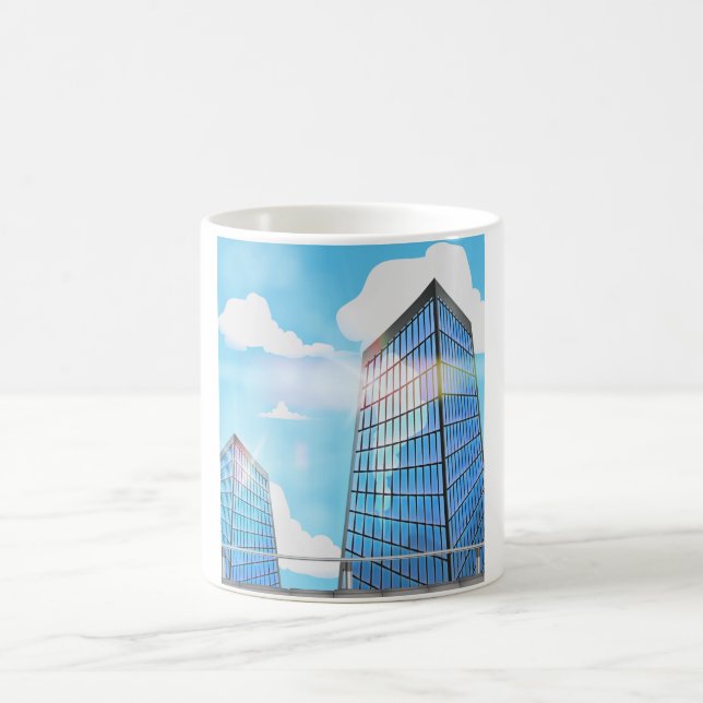 Tvilling skyskrapor kaffemugg (Center)
