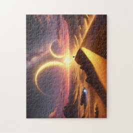 Tvilling solars öken Sci-Fi Alien Landskap Pussel