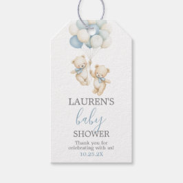 Tvilling Teddybjörnar Baby Shower Presentkort Presentetikett