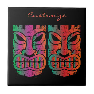 Tvilling- Tiki skulptur Thunder_Cove Kakelplatta