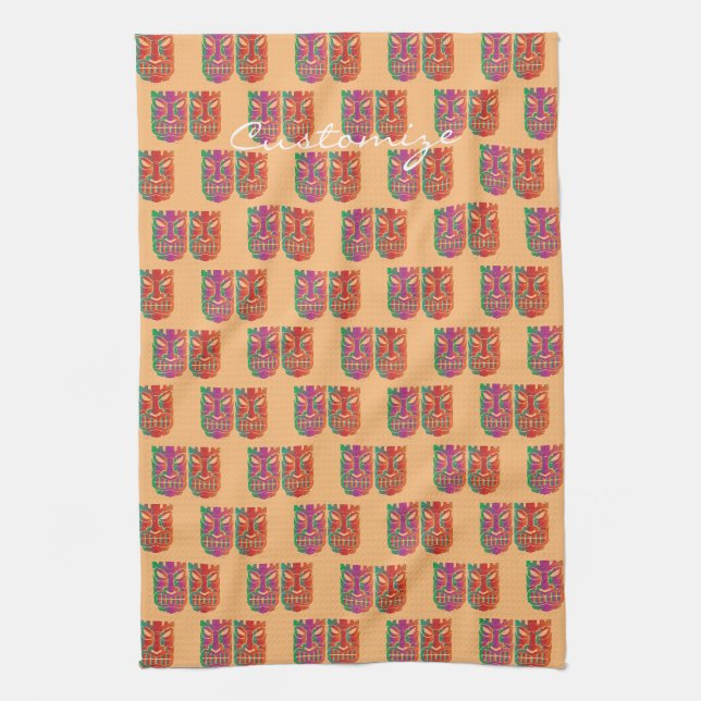 Tvilling Tiki Skulptur Thunder_Cove Kökshandduk (Vertikal)