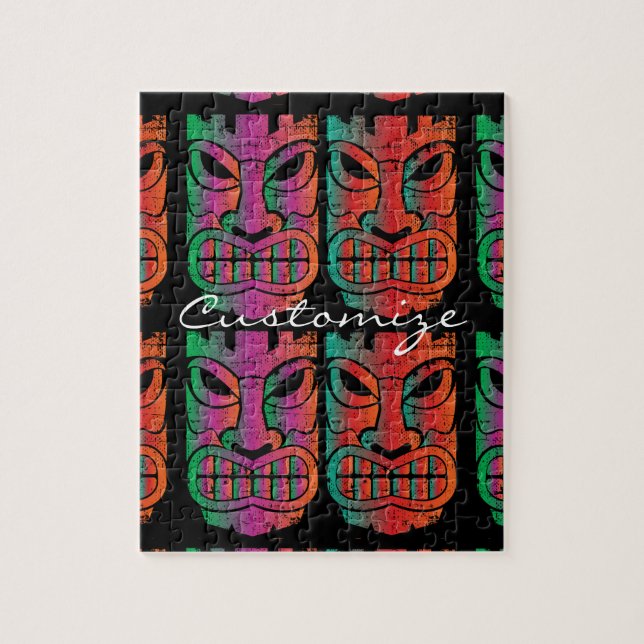 Tvilling- Tiki skulptur Thunder_Cove Pussel (Vertikal)