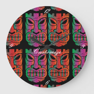 Tvilling- Tiki skulptur Thunder_Cove Stor Klocka
