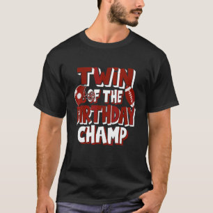 Tvilling till Birthday Champ American Football Par T Shirt