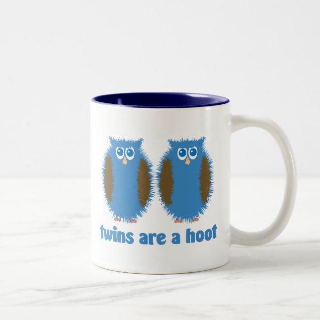 Tvilling- ugglablått Två-Tonad mugg (Höger)