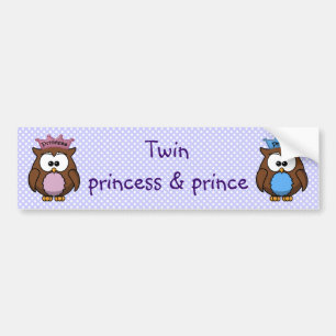tvilling- ugglaprincess & prince bildekal