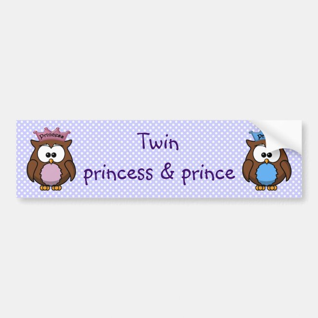 tvilling- ugglaprincess & prince bildekal (Framsidan)