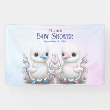 Tvillingankor Blommig Baby Shower Välkommen