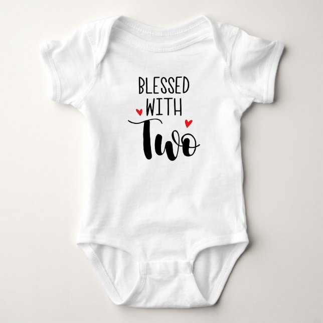 Tvillingar Baby Bodysuit T Shirt (Framsida)