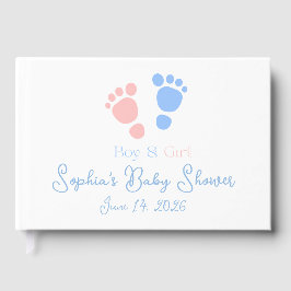 Tvillingar Baby Boy and Girl Footprints Tvilling F Gästböcker