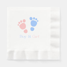 Tvillingar Baby Boy and Girl Footprints Twins Baby Pappersservett