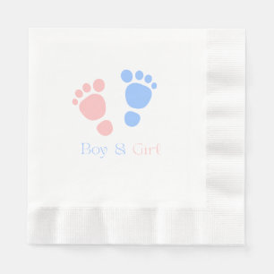 Tvillingar Baby Boy and Girl Footprints Twins Baby Pappersservett