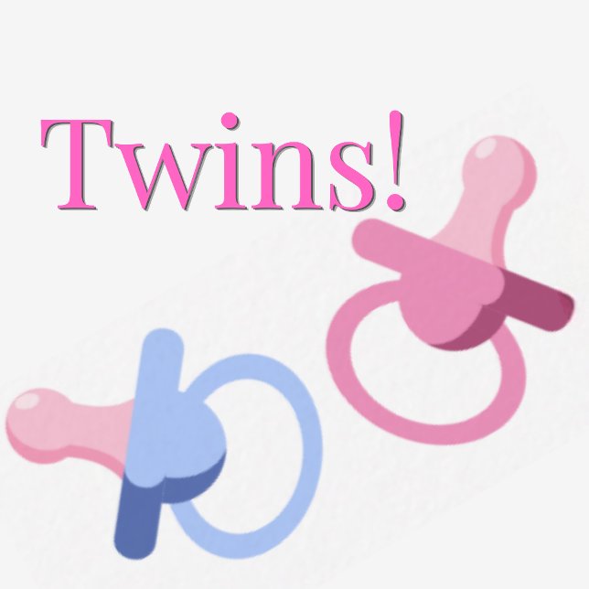 TVILLINGAR BABYFEST MED ROSA & BLÅ NAPP INBJUDNINGAR (One of Each! Twins Baby Shower Invitation)