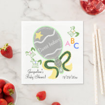 Tvillingar Gul och Grön Baby Skramla Baby Shower