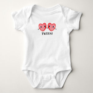 Tvillingar Little Hearts Baby T-Shirt