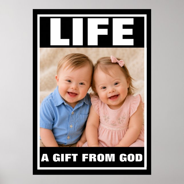 Tvillingar med Downs syndrom, pojke och flicka Poster (Framsidan)