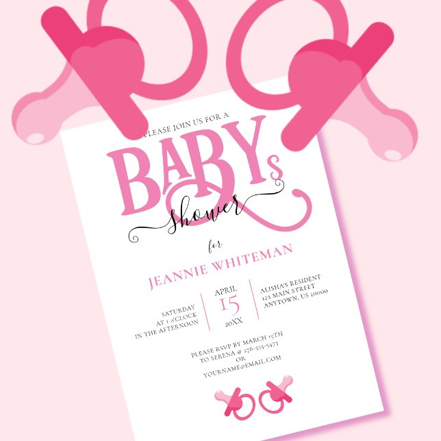 Tvillingar Rosa Napp Baby Shower Inbjudningar (Skapare uppladdad)