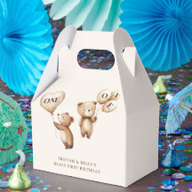 Tvillingar Teddybjörn Ballonger 1-årsdag