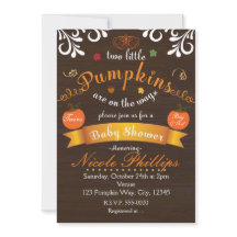 Tvillingar Två PUMPOR Höst BABYFÖDAFEST Inbjudan