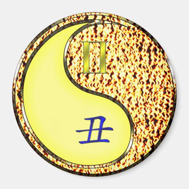 Tvillingarna & Eld-Oxen Magnet (Framsidan)