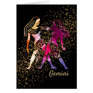 Tvillingarna Gemini Hälsningskort