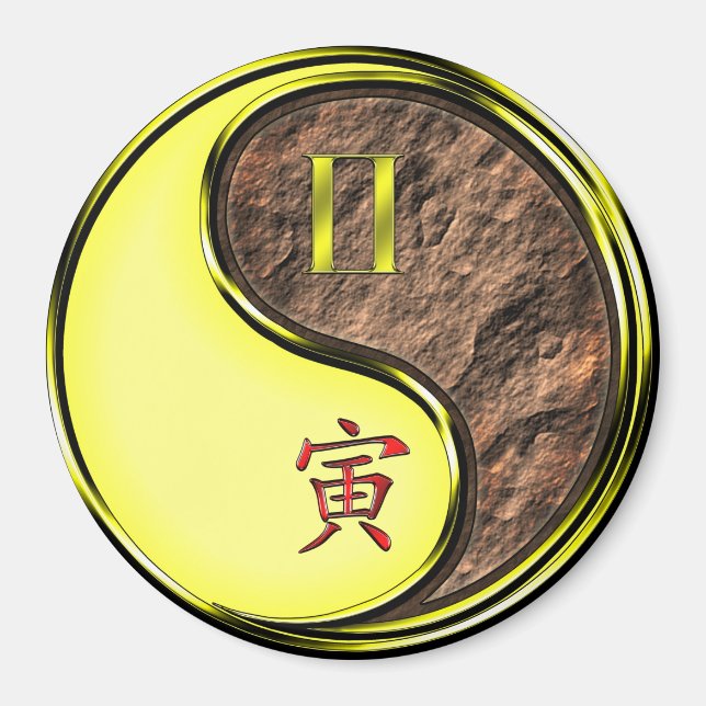 Tvillingarna & Jord Tigern Magnet (Framsidan)