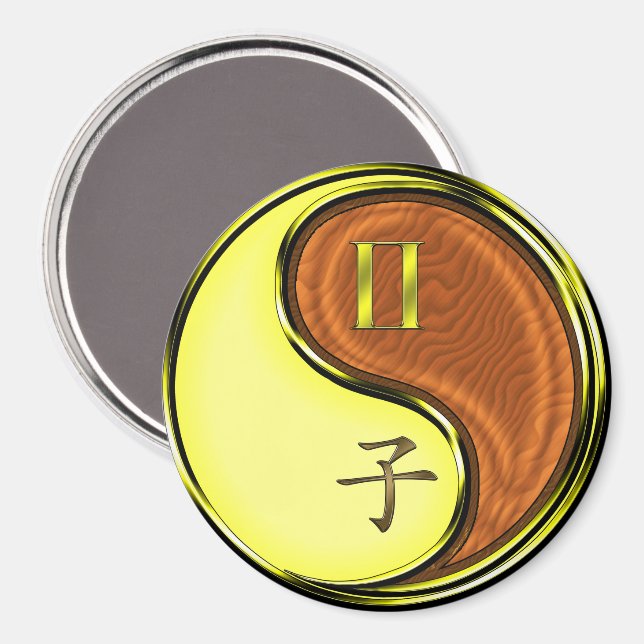 Tvillingarna & Träråttan Magnet (Front/Back)