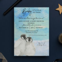 Tvillingarna Vinter Pingvin Baby Shower Kallt Utom