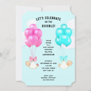 Tvillingarnas baby shower-inbjudan inbjudningar