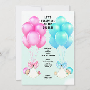 Tvillingarnas baby shower-inbjudan inbjudningar