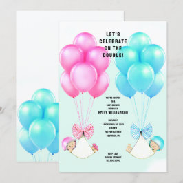 Tvillingarnas baby shower-inbjudan inbjudningar