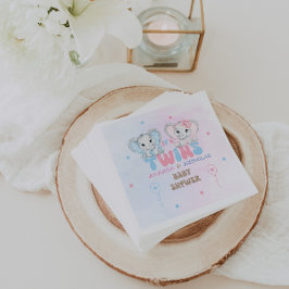Tvillingarnas baby shower pojke och flicka  pappersservett