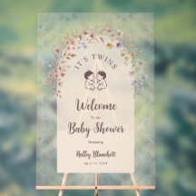 Tvillingarnas babyfirande - Pastellfärgade blommor
