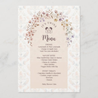 Tvillingarnas babyfirande - Pastellfärgade blommor Meny