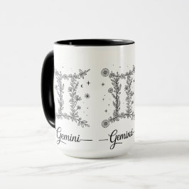 Tvillingarnas Blommiga Botaniska Zodiakussymbol Mugg