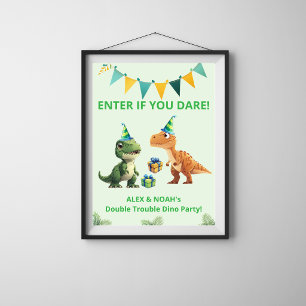 Tvillingarnas Dinosaurie Födelsedag Poster Gå in
