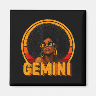 Tvillingarnas Drottning Retro Vintage Afro Kvinna Magnet